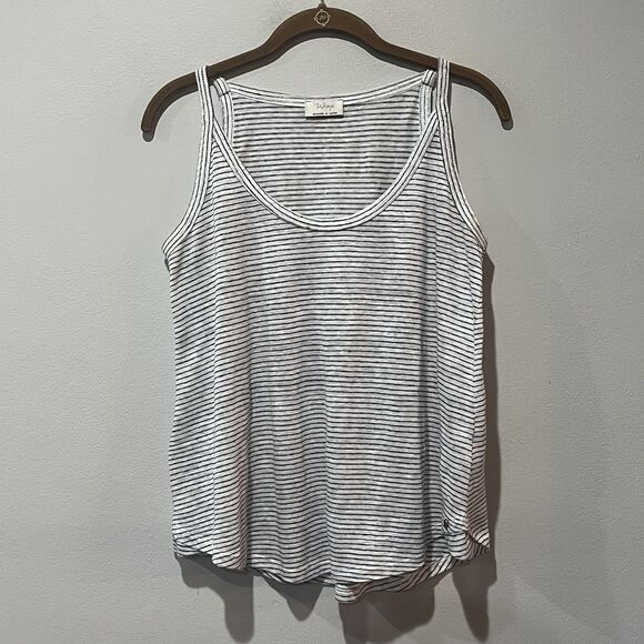 Wrap London Linen Tank Top Women’s US 6 UK 10 Blue White Striped Nautical Resort - Picture 1 of 7